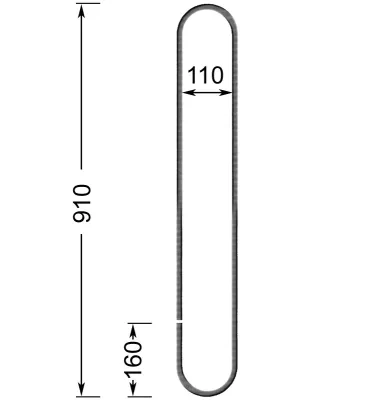 Barreau de balcon HAUTEUR 910 mm x 138 mm LARGEUR Carré 14x14 - Ref 62-14-910 62-14-910