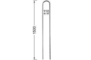 Barreau de balcon HAUTEUR 1500 mm x 138 mm LARGEUR Rond 14 - Ref 63-14-1500