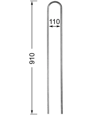 Barreau de balcon HAUTEUR 910 mm x 138 mm LARGEUR Rond 14 - Ref 63-14-910