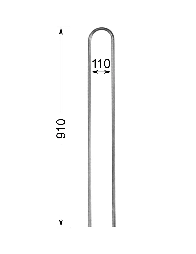 Barreau de balcon HAUTEUR 910 mm x 138 mm LARGEUR Rond 14 - Ref 63-14-910
