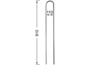 Barreau de balcon HAUTEUR 910 mm x 138 mm LARGEUR Rond 14 - Ref 63-14-910