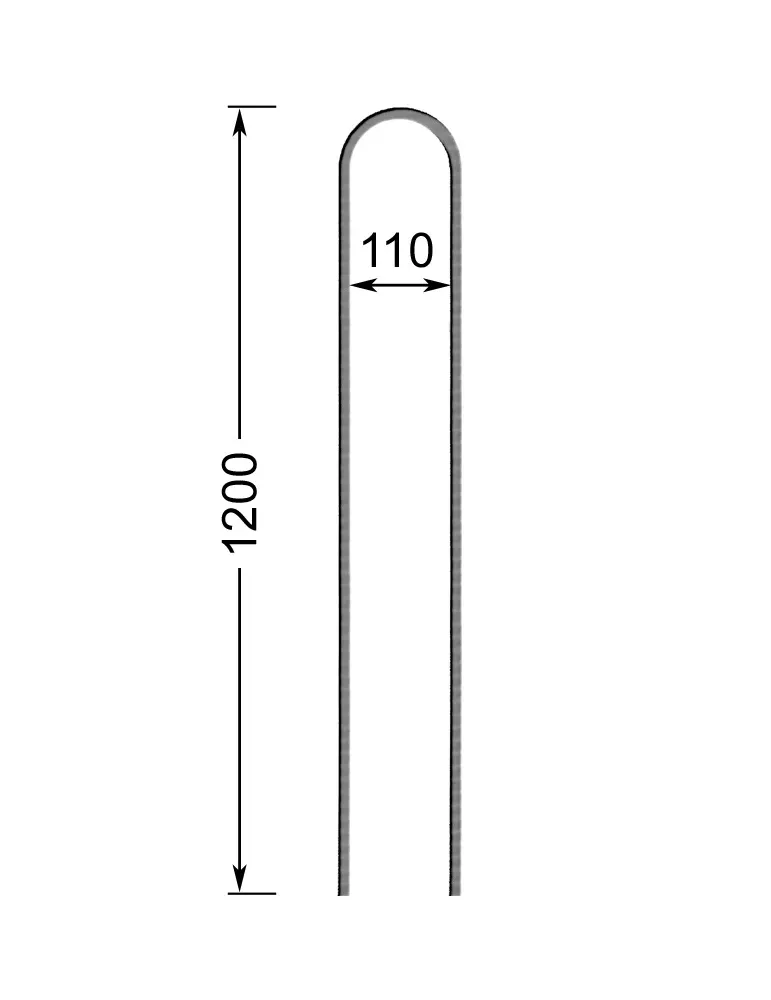 Barreau de balcon HAUTEUR 1200 mm x 138 mm LARGEUR Carré 14x14 - Ref 64-14-1200