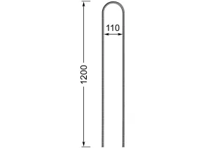 Barreau de balcon HAUTEUR 1200 mm x 138 mm LARGEUR Carré 14x14 - Ref 64-14-1200