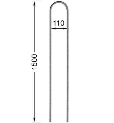 Barreau de balcon HAUTEUR 1500 mm x 138 mm LARGEUR Carré 14x14 - Ref 64-14-1500
