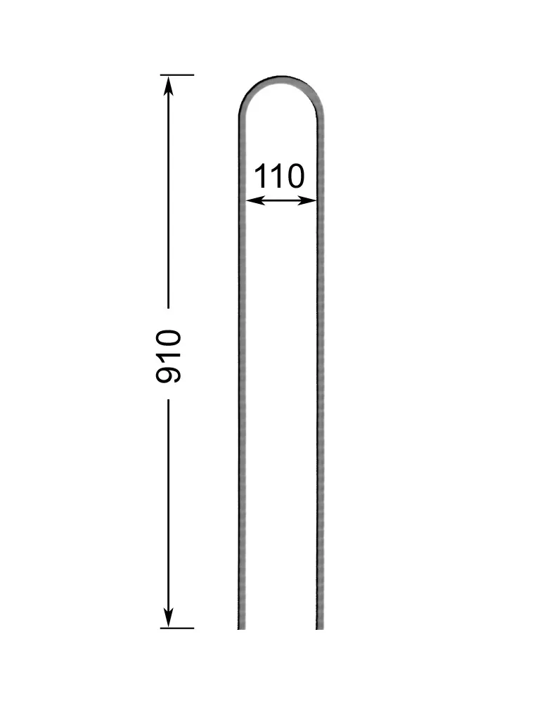 Barreau de balcon HAUTEUR 910 mm x 138 mm LARGEUR Carré 14x14 - Ref 64-14-910