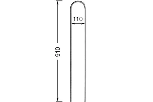 Barreau de balcon HAUTEUR 910 mm x 138 mm LARGEUR Carré 14x14 - Ref 64-14-910