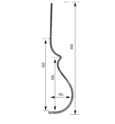 Barreau de balcon HAUTEUR 800 mm Carré 14x14 - Ref 8CL-14-800
