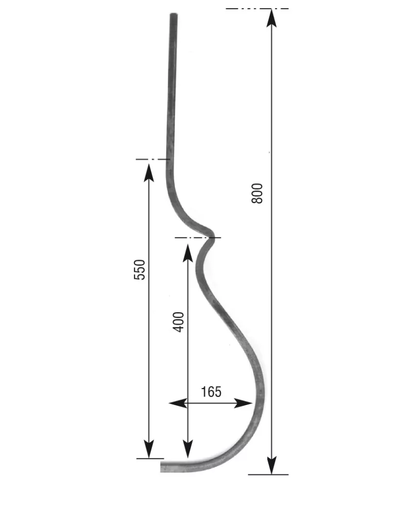 Barreau de balcon HAUTEUR 800 mm Carré 14x14 - Ref 8CL-14-800