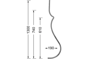 Barreau de balcon HAUTEUR 1300 mm Carré 16x16 - Ref 8L-16-1300