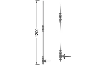 Barreau forgé HAUTEUR 1200 mm Rond 16 - Ref ANG1