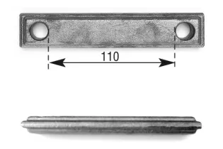 Barette moulurée LONGUEUR 160 mm x 30 mm LARGEUR Plat mouluré percé pour rond 14 - Ref BA1