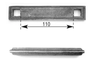 Barette moulurée LONGUEUR 160 mm x 30 mm LARGEUR Plat mouluré percé pour carré 14x14 - Ref BA2