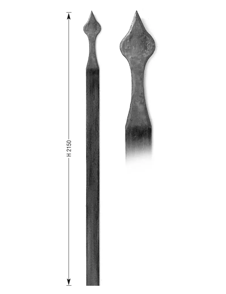 Battue de portail HAUTEUR 1800 mm  Plat 50x6 - Ref BAT2