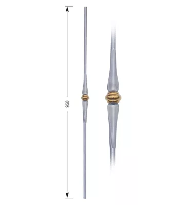 Barreau forgé inox HAUTEUR 950 mm  Rond 14 - Ref INOX1