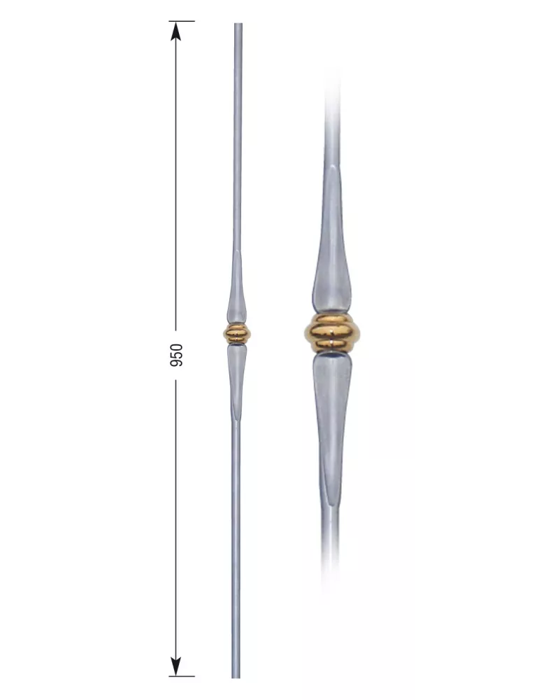 Barreau forgé inox HAUTEUR 950 mm  Rond 14 - Ref INOX1