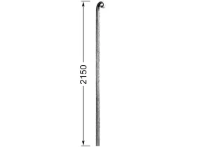 Montant de portail HAUTEUR 2150 mm Plat 35x20 - Ref MTP2L