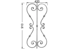 Panneau décoratif HAUTEUR 910 mm x 420 mm LARGEUR Rond 14 - Ref PAN15L-14-910