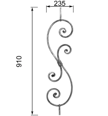 Panneau décoratif HAUTEUR 910 mm x 235 mm LARGEUR Rond 14 - Ref PANV-14-910