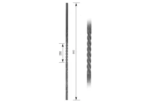 Barreau de balcon HAUTEUR 910 mm Carré 16x16 - Ref T1L-16-910