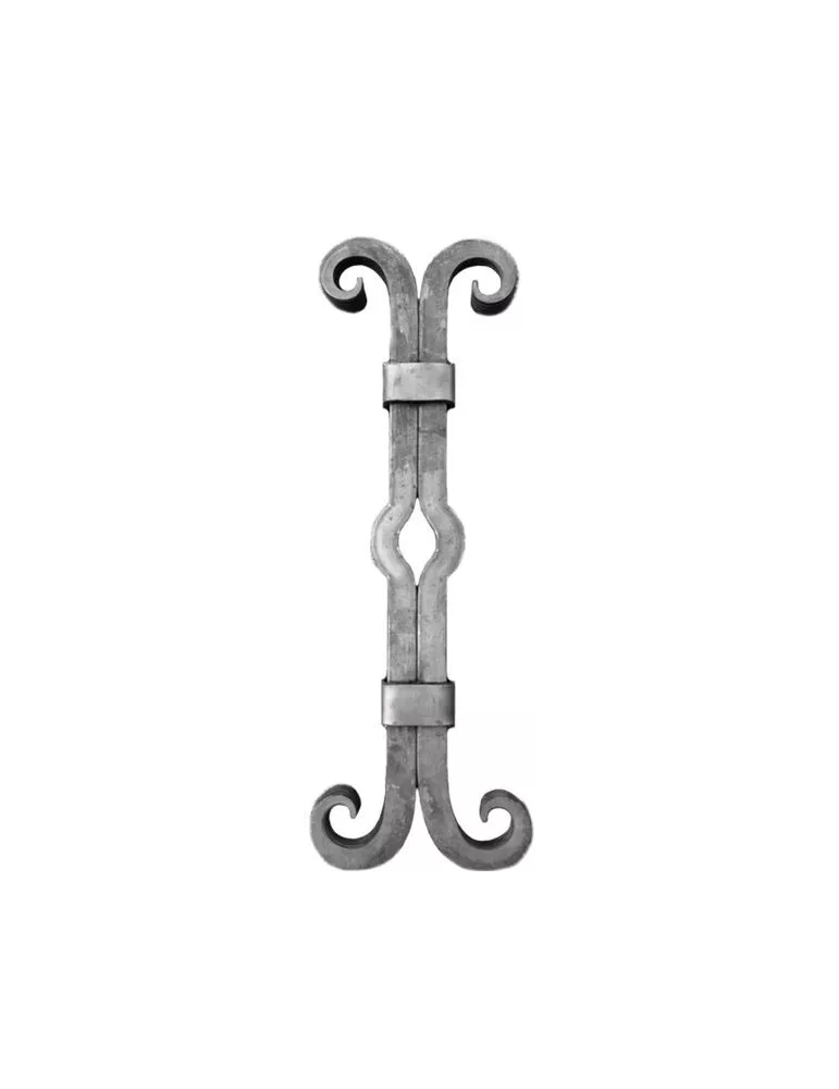 Clé de tirant croix de chainage 650 x 215 Passage 35 Section 30x30 ACIER FER FORGE LISSE Ref: CT5-30 CT5-30