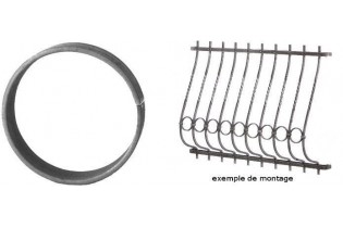 pièce élément ferronnier serrurier Cercle LISSE ROND Section 20x10 Diamètre 110 Acier Ref: A110L20X10