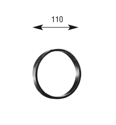 Cercle LISSE ROND Section 20x10 Diamètre 110 Acier Ref: A110L20X10