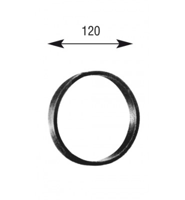 Cercle LISSE ROND Section 20x10 Diamètre 120 Acier Ref: A120L20X10