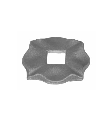 Plaque de fixation carré pour barreau 100x100 Hauteur 8 Section 30x30 ACIER Ref: P35-30