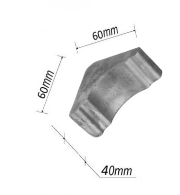 Equerre pour portail 60 x 40 Hauteur 60 ACIER Ref: TAL2-40