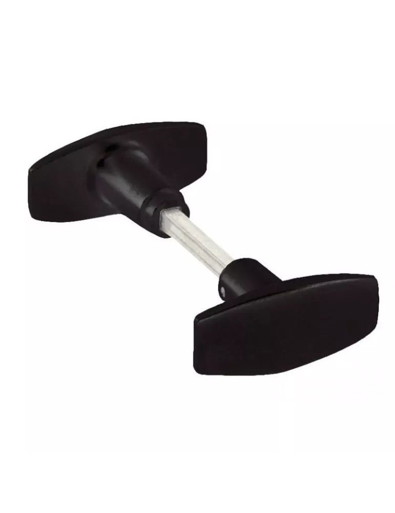 Poignée bouton double noire Longueur 85 mm carré 6 mm - Ref POIGNEED