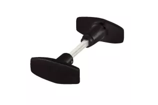 Poignée bouton double noire Longueur 85 mm carré 6 mm - Ref POIGNEED