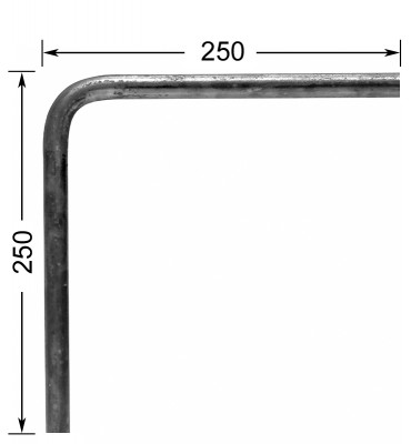 Pièces fer forgé pour serrurier Accessoire Main courante 250x250 Section rond 16 ACIER Ref: COUDE16L