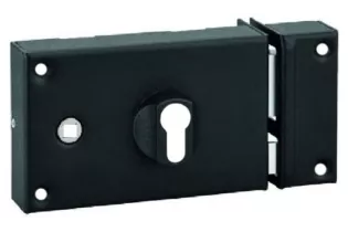 Serrure de grille droite pour portail en fer forge ACIER Ref: F66.341 F66.341