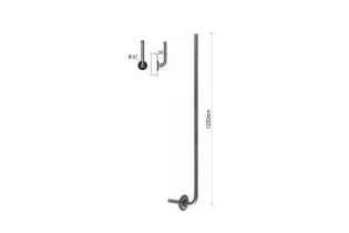 Balustre COUDE Longueur 1200 Section 14 ACIER FER FORGE Ref: RL14CS