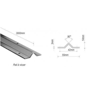 pièce élément ferronnier serrurier Rail ACIER en V pour portail Largeur 55 Ref: F66.162