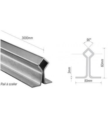 pièce élément ferronnier serrurier Rail ACIER en V pour portail Largeur 50 Ref: F66.164