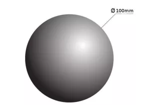 pièce élément ferronnier serrurier Boule LISSE CREUSE RONDE NON PERCEE Diamètre 100 ACIER Ref: B10SC