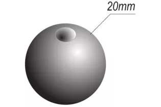 pièce élément ferronnier serrurier Boule LISSE PLEINE RONDE Diamètre 20 PERCEE Passage 6 ACIER Ref: B20P