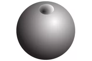 pièce élément ferronnier serrurier Boule LISSE PLEINE RONDE Diamètre 25 PERCEE Passage 6 ACIER Ref: B25P