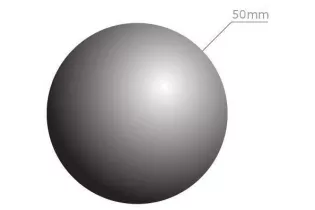 pièce élément ferronnier serrurier Boule LISSE CREUSE RONDE NON PERCEE Diamètre 50 ACIER Ref: B5SC