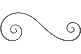 Volute S asymetrique Lisse 165x450 Section 16X8 Ref: BS4504