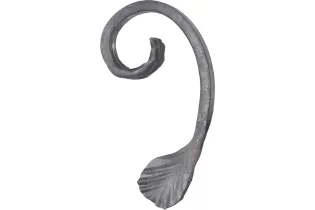 Volute en demi C LISSE PATTE D OIE 115x60 Section 14x6 ACIER Ref: BSJ0602L BSJ0602L