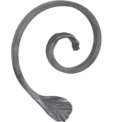 Volute en demi C LISSE PATTE D OIE 165x130 Section 14x6 ACIER Ref: BSJ1302R BSJ1302R