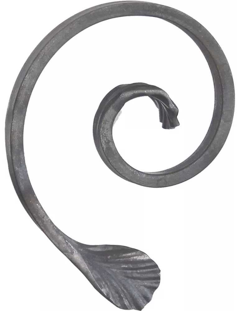 Volute en demi C LISSE PATTE D OIE 165x130 Section 14x6 ACIER Ref: BSJ1302R BSJ1302R
