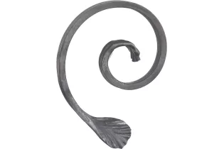 Volute en demi C LISSE PATTE D OIE 165x130 Section 14x6 ACIER Ref: BSJ1302R BSJ1302R