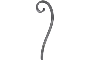 Volute Demi S Lisse 220X65 Section 12X6 ACIER Ref: BSJ2201