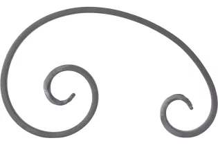 Volute C asymetrique Lisse 130x215 Section 20x6 Ref: BSL2103