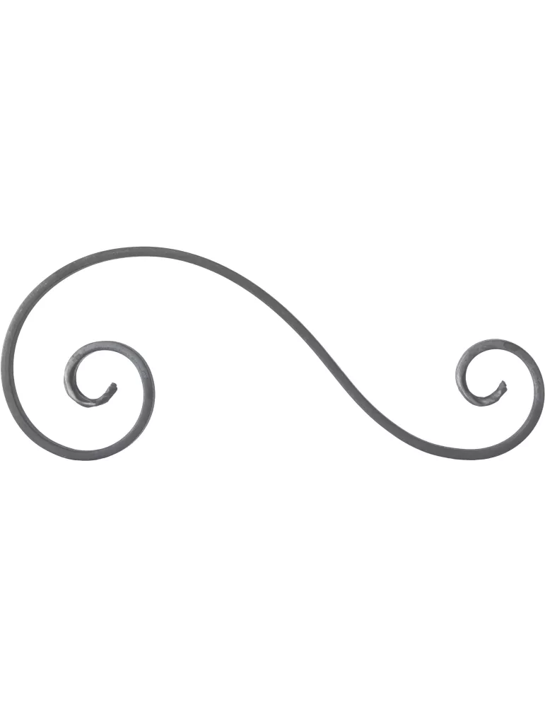 Volute S asymetrique Lisse 130x330 Section 20x6 Ref: BSS3303