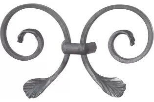 Volute en demi C LISSE PATTE D OIE 273x165 Section 14x6 ACIER Ref: BSD132