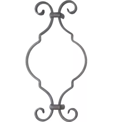 Volute DECORATIVE LISSE PATTE D OIE 370x185 Section 12x6 ACIER Ref: BSD251